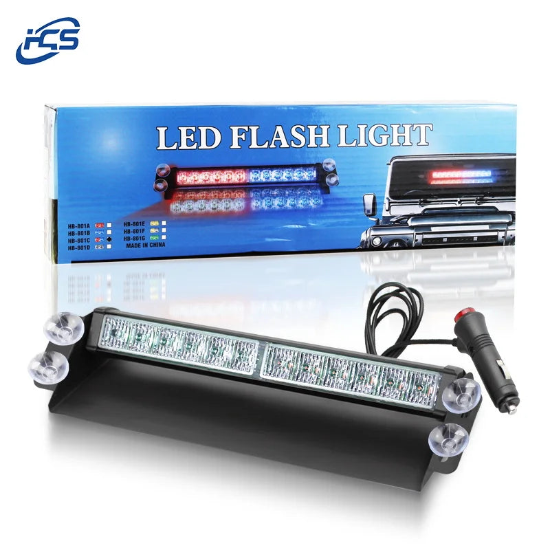 New LED Emergency Strobe Flashing Light for POV Vehicles Windshield Dash Hazard Warning Signal for Volunteer Truck Deck Visor