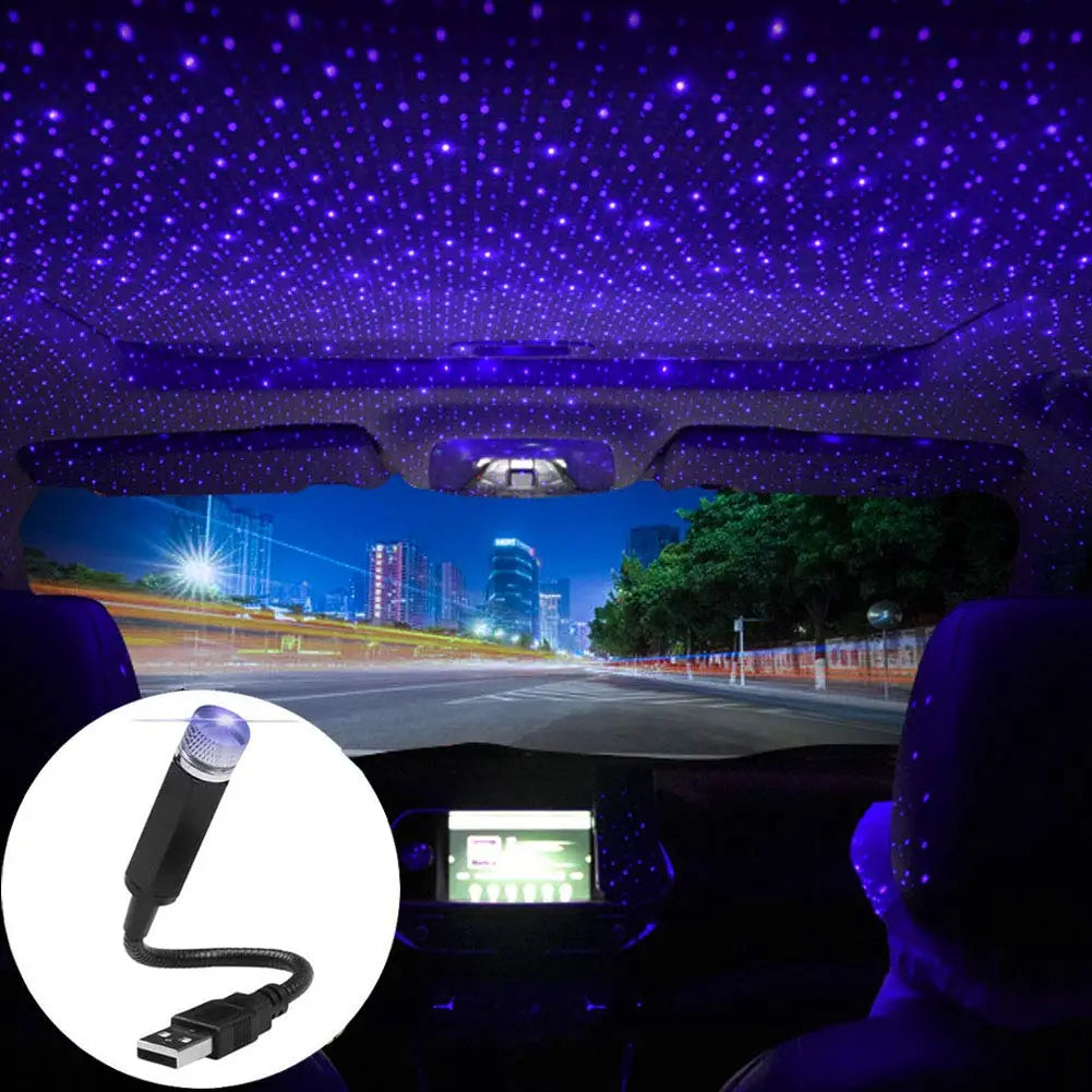 GPRGIT Night Ceiling Starry LED Car Roof Top Mini Laser USB Decoration Star Light Projector