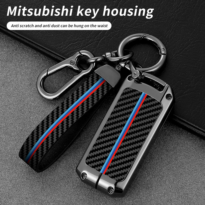 GPRGIT Zinc Alloy Carbon Fiber Car Key Case Cover for Mitsubishi L200 ASX Outlander Eclipse Cross Pajero Sport Lancer Accessories