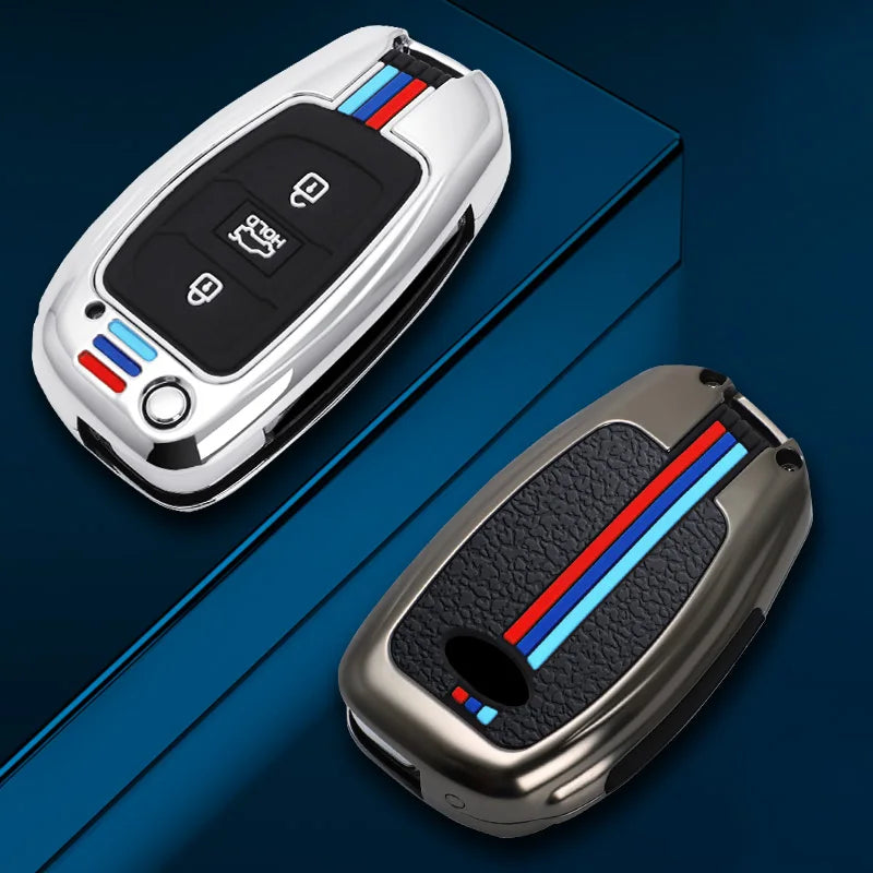 GPRGIT Fashion Zinc Alloy Car Smart Key Case Cover for Hyundai Solaris I10 I20 I30 I35 I40 IX45 Folding Protector Keybag Accessories