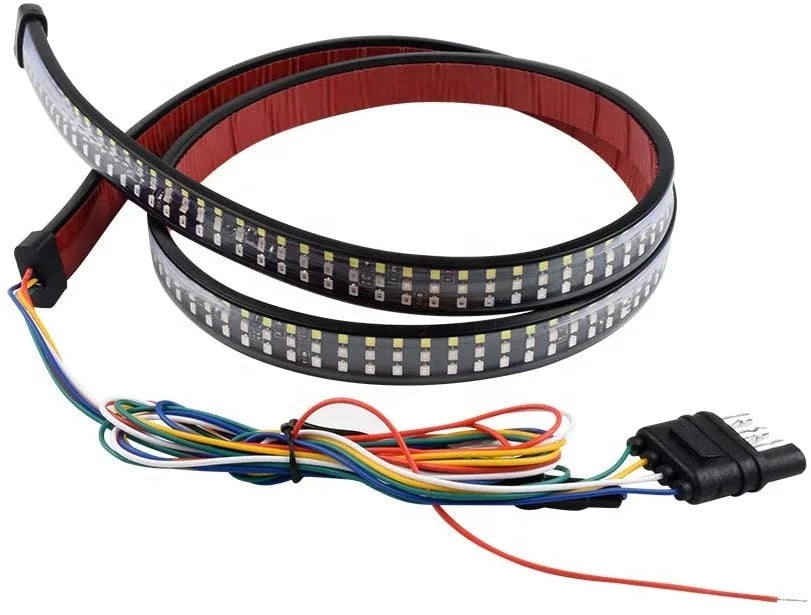 GPRGIT 48" 60" Truck Tailgate LED Strip Light Bar Triple Row 5 Function Reverse Brake Turn Signal Waterproof Universal for Pickup 12V