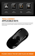 GPRGIT Car Logo Leather Zinc Alloy Car Key Case Shell for Tesla Model S X Keychain Fob Holder Protected Keyring Auto Accessories Keybag