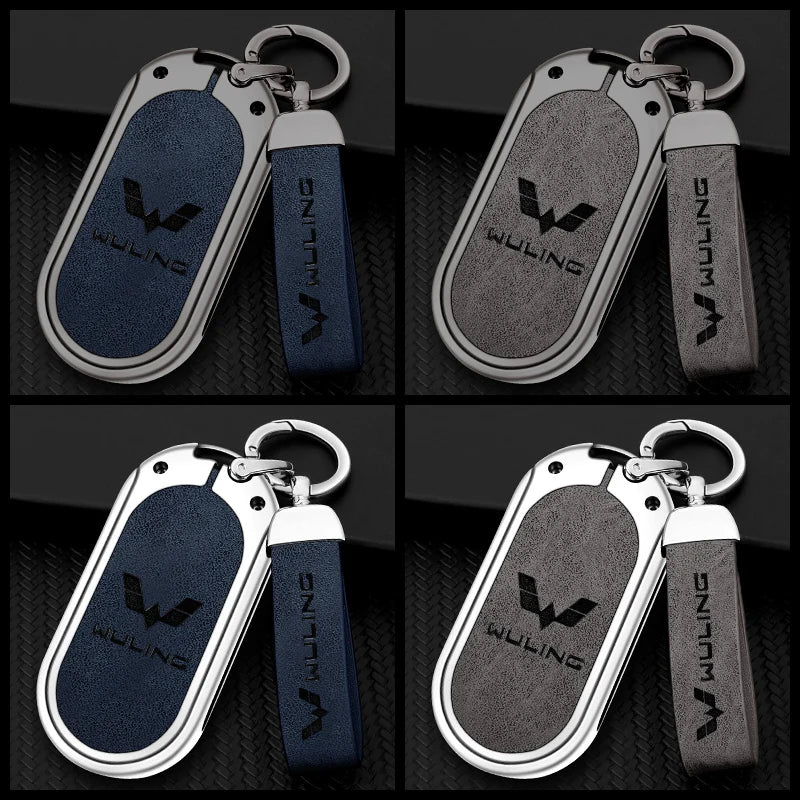 GPRGIT Flip Folding Zinc Alloy Leather Car Key Case Cover for Wu Ling Hong Guang MINI Gameboy Protector Keyless Keychain Accessories