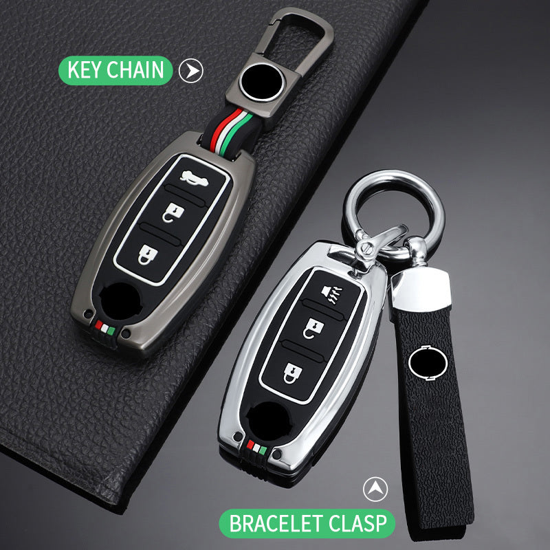 GPRGIT Metal Key Case Cover for Nissan Rogue X Trail T32 T31 Qashqai J11 J10 Kicks Tiida Pathfinder Murano Juke Versa Note Infiniti
