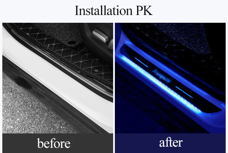 GPRGIT Multi Color Acrylic Illuminated LED Car Door Sill Plate