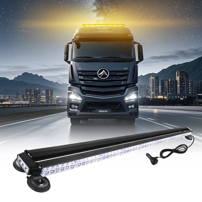 Automotive 78w 4-side Led Rooftop Strobe Warning Light Bar 126cm Emergency Lights With Magnetic Mount 12v-24v For Truck/pickup