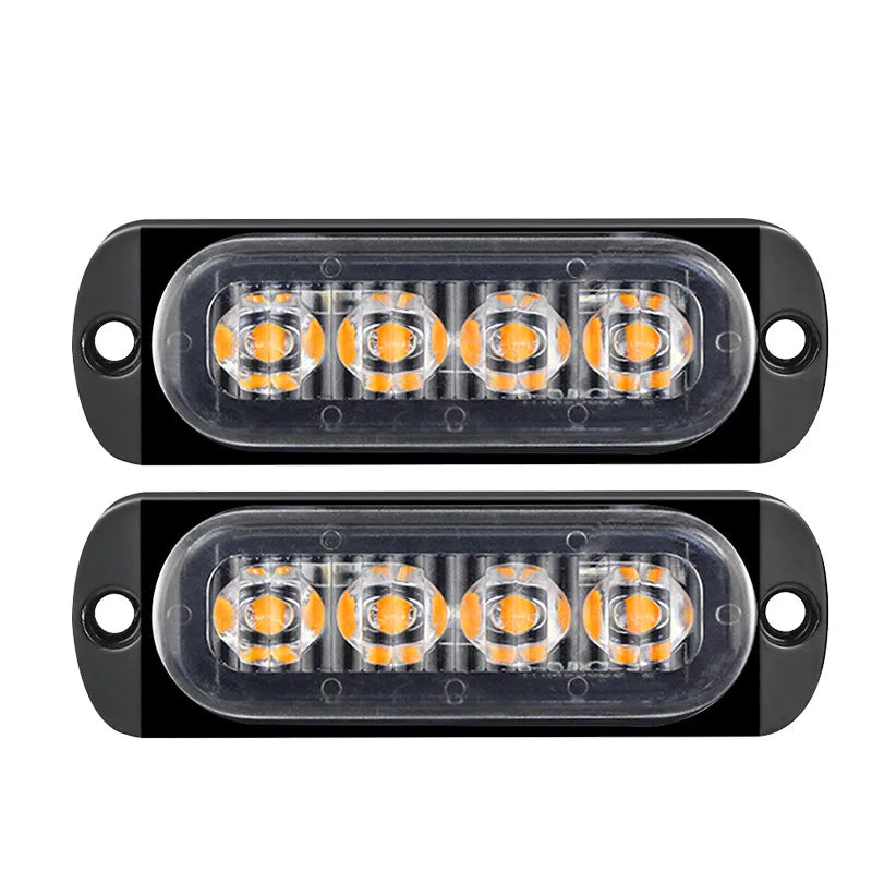 GPRGIT 2020042002 12v Emergency Vehicles Car 4 LED Flash Light Amber Red Blue Truck Strobe LED Flashing Warning Light
