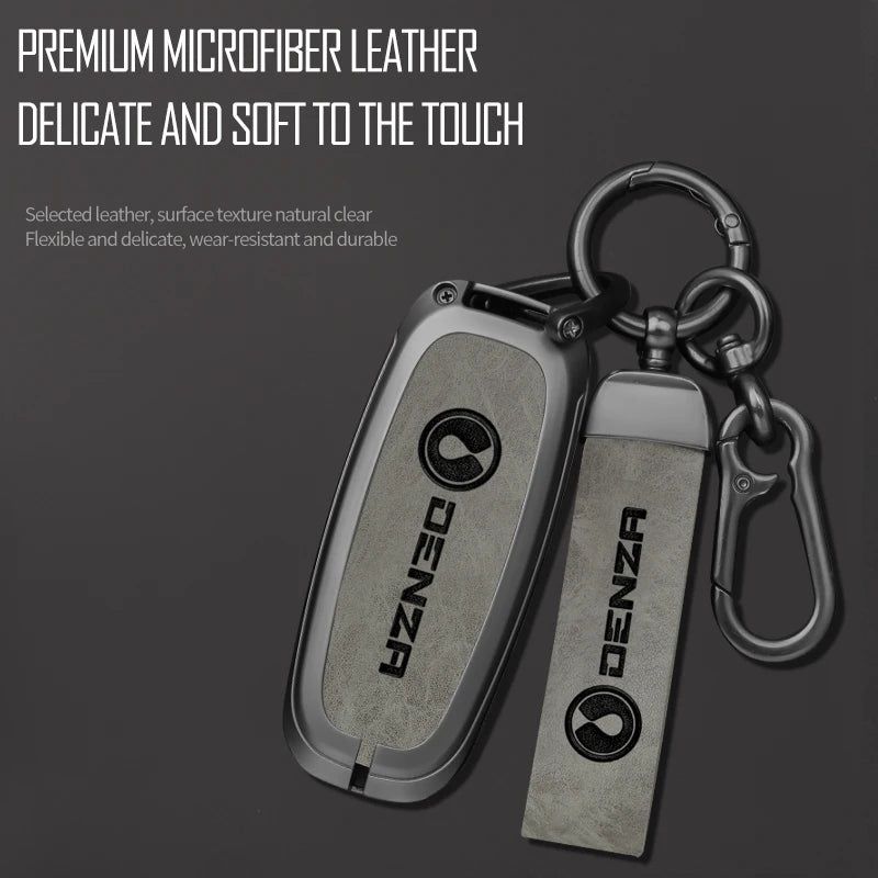 GPRGIT Zinc Alloy Leather Car Remote Cover Case for BYD Denza N7 DM-i EV Interior
