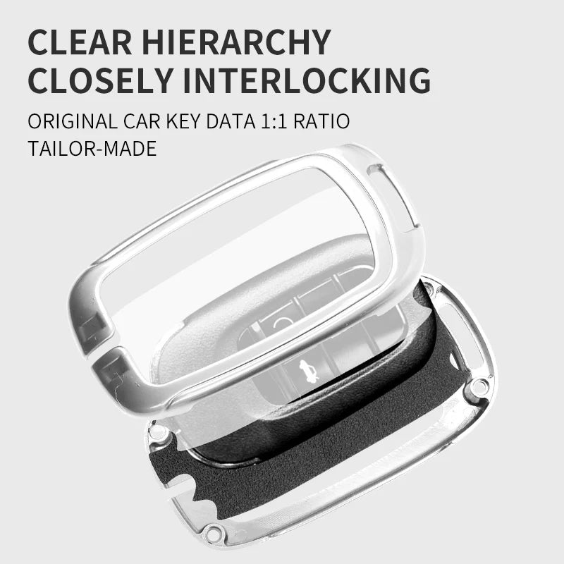 GPRGIT Zinc Alloy Leather Car Logo Key Case Cover for Honda CRV CR-V Fit Civic Accord HR-V HRV City Odyssey XR-V