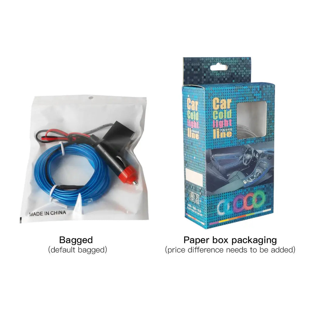 GPRGIT Flexible Waterproof EL Wire 360 Degree Illumination Car Ambient Lamp Cuttable Decorative Strip