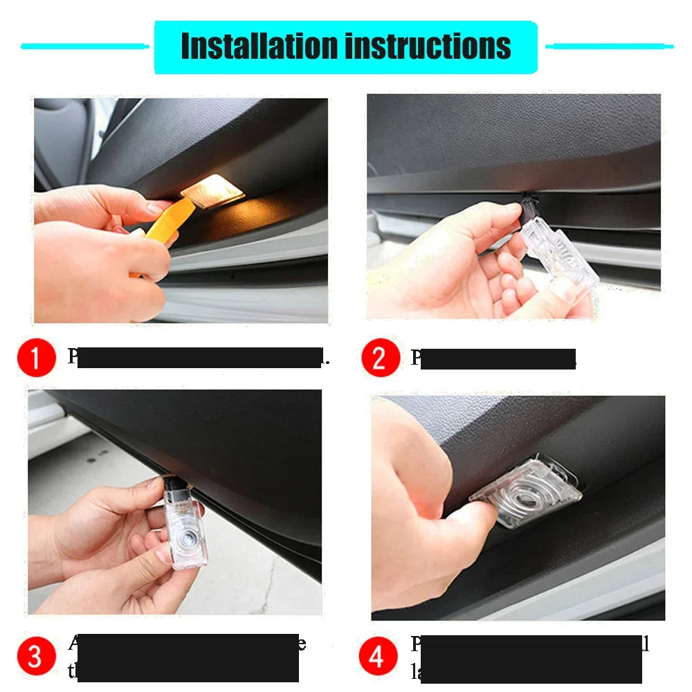 GPRGIT 3D Laser Logo Projector Door Welcome Lamp for Fiat 500X 500L Punto Ghost Shadow 12V