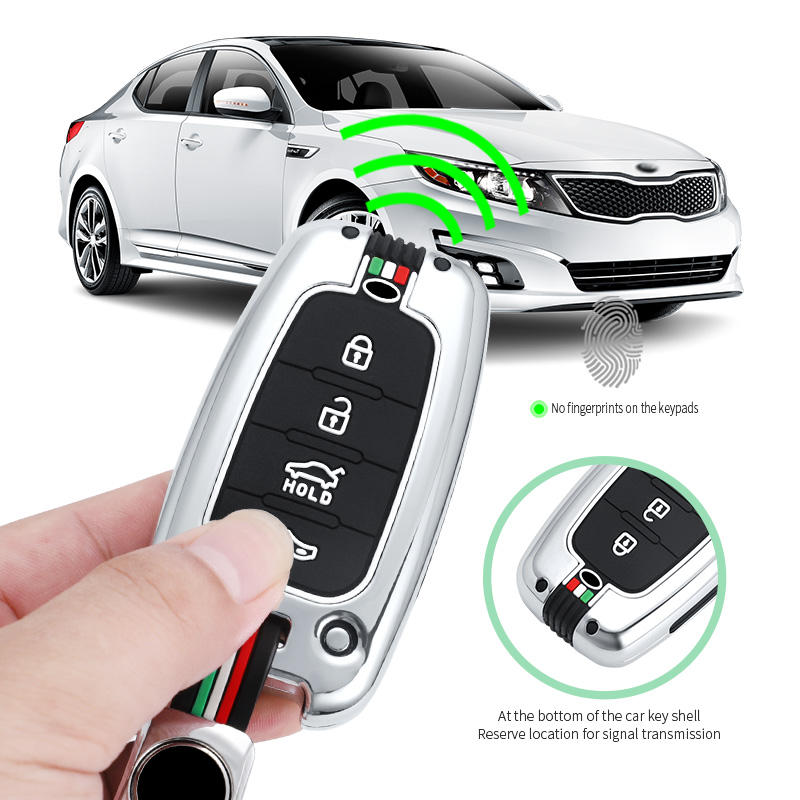 GPRGIT Zinc Alloy Car Key Case Cover for Kia Optima K5, Forte, Soul, Sorento, Mohave, Borrego (2011-2012)