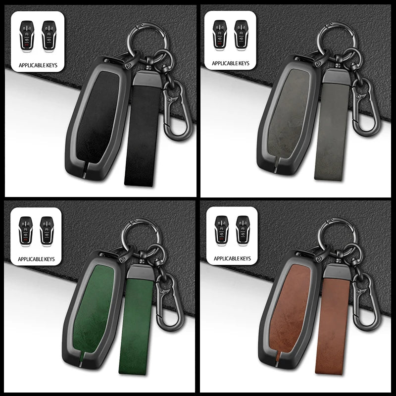 GPRGIT Zinc Alloy Car Key Cover Holder Fob for Ford Fusion Mondeo Mustang F-150 Explorer Edge 2015 2016 2017 2018