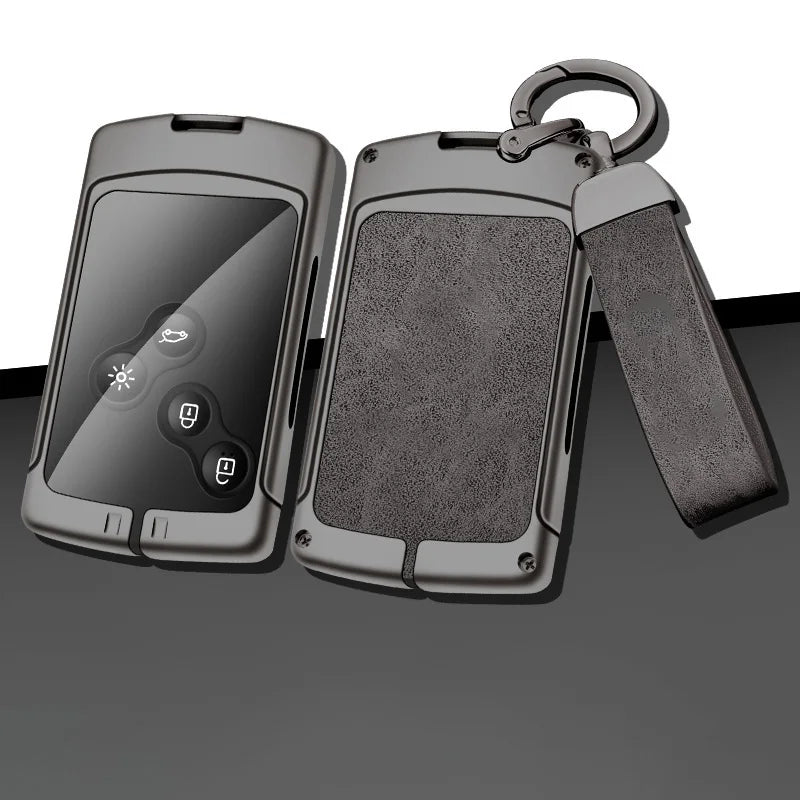 GPRGIT Zinc Alloy Leather Car Key Case Cover for Renault Duster/Captur/Clio/Logan/Megane/Koleos/Scenic