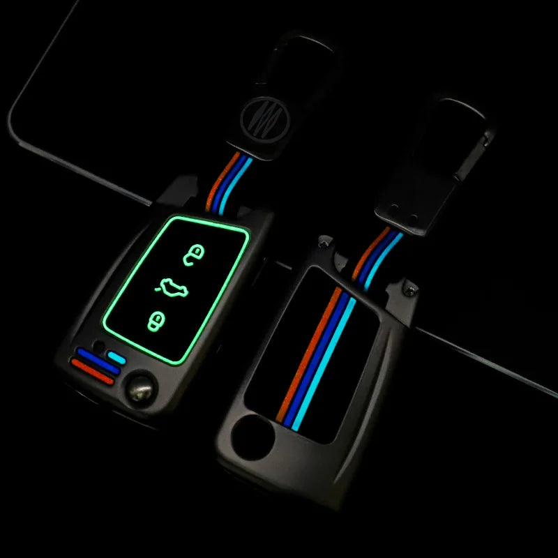 GPRGIT Zinc Alloy Car Flip Key case Over for VW Golf 7 MK7 Tiguan MK2 for Seat Ateca Leon FR 2 Ibiza Skoda Octavia Remote Car Key Box