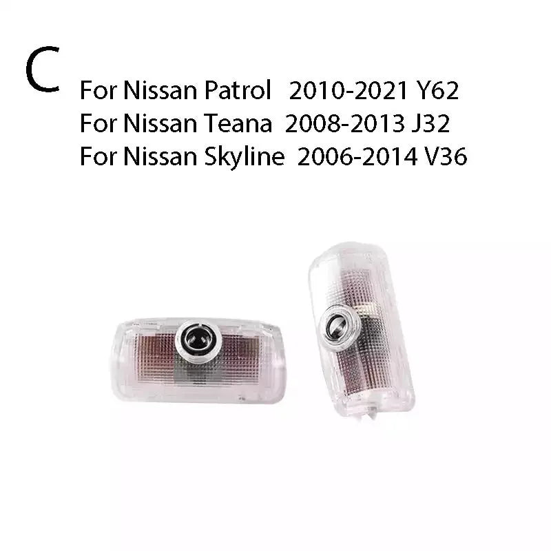 GPRGIT Car LED Door Light Welcome Ghost for Nissan Teana J31 J32 J33 Altima L31 L32 L33 L34 Murano Z50 Z51 Patrol Y62 GTR