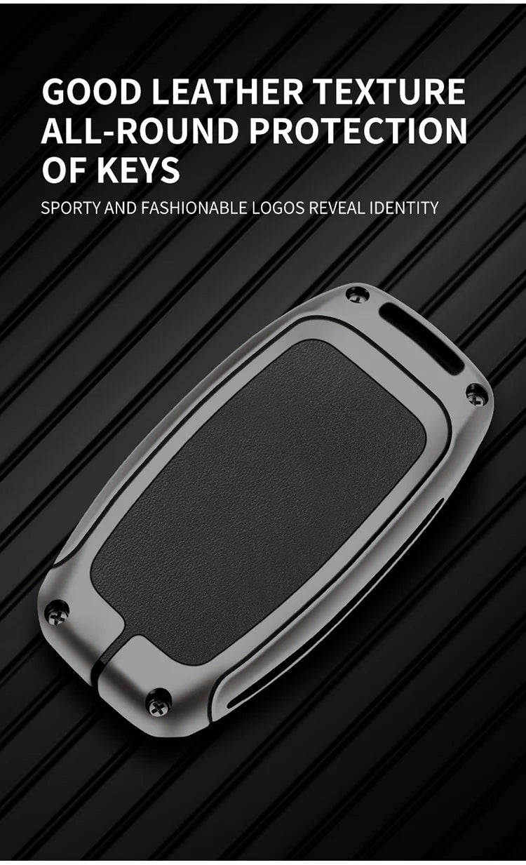 GPRGIT Car Logo Zinc Alloy Leather 3 Buttons Car Key Case Cover for Landwind X7 X5 Keychain Protective Holder Keyless Shell Accessories