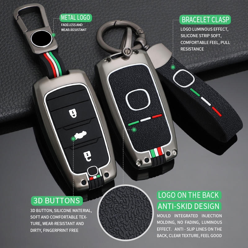 GPRGIT Zinc Alloy Car Key Case Cover Shell for Changan CS15, CS35, CS75, EADO, Raeton (Keyless Fob)