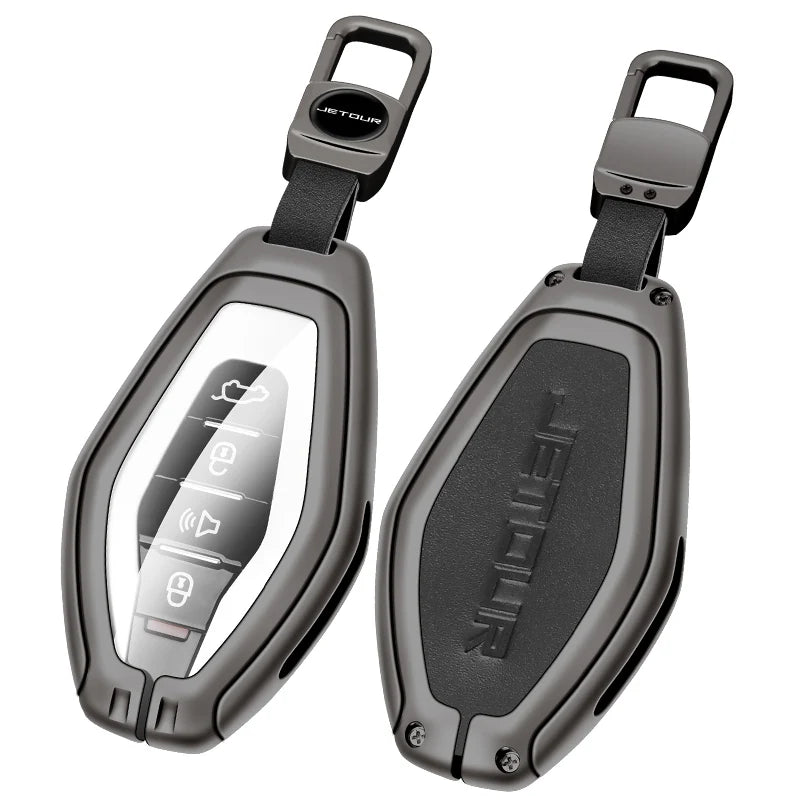GPRGIT Metal Leather Remote Key Case Cover for Jetour X70/X70s/X90 2018-2021