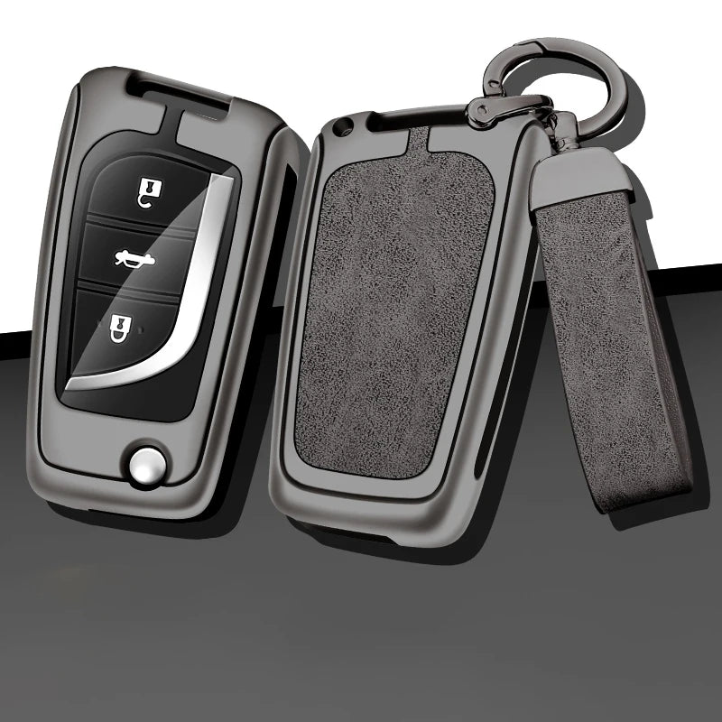GPRGIT Leather Car Key Case Cover for Toyota Aygo Yaris RAV4 Camry Corolla Citroen C1 Peugeot 108