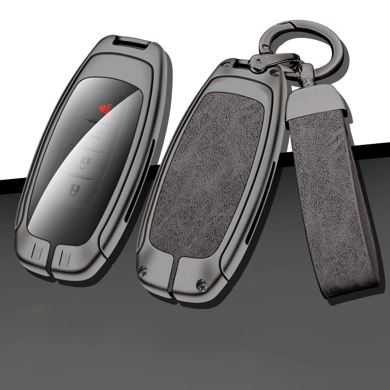 GPRGIT Custom Car Logo Zinc Alloy Leather Car Key Case Cover for Nissan Remote Keychain Auto Keyless Styling Accessories
