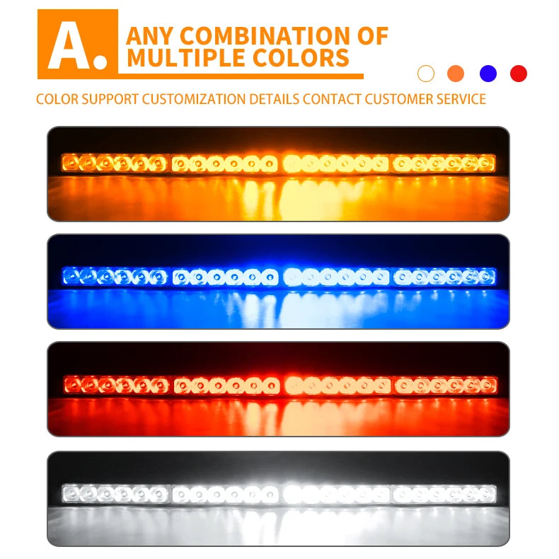 Hot Sale 50 Inches High Power 126w Auto Led Warning Work Light Bar Car Truck Roof Strobe Drl Flashing Emergency Lamp 12v 24v
