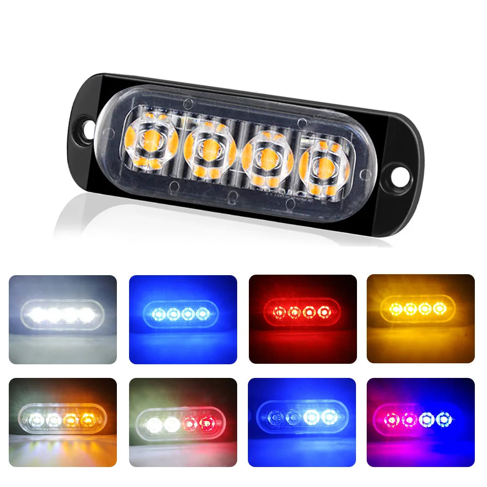 GPRGIT Emergency Vehicles Car 12v LED Flash Light Amber Truck Strobe LED Flashing Warning Light