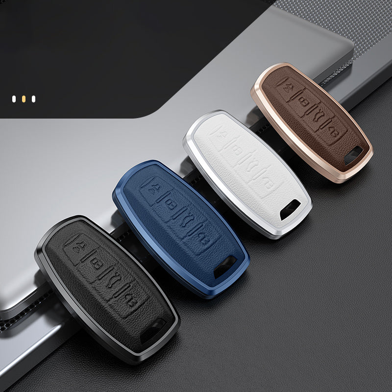 GPRGIT Aluminum Alloy+Leather Car Key Cover Case for Great Wall Haval H6 H7 H8 H9 F5 F7 H2S Coupe