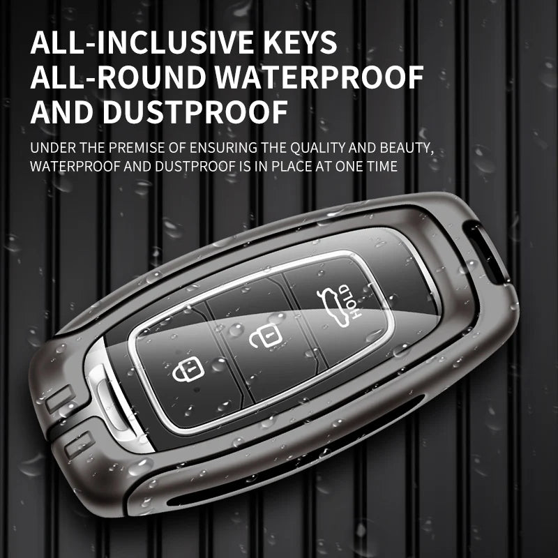 GPRGIT Zinc Alloy Leather Car Remote Key Case Cover for Hyundai IX35 LAFESTA Santa Solaris HB20 Veloster SR