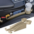 GPRGIT Double-slot TPE Car Seat Gap Storage Box with Cup Holder, Universal Car Gap Filler Interior Decoration Accessory
