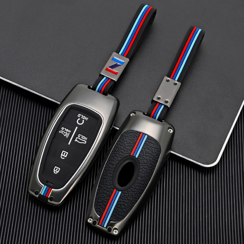 GPRGIT Zinc Alloy 5-Button Car Key Case Fob for Hyundai Santa Fe, Tucson, NEXO NX4, Atos, Solaris Prime (2021-2022)