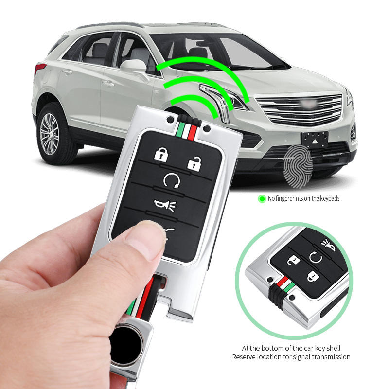 GPRGIT Zinc Alloy Car Key Case Protector Cover for Chevrolet Corvette C7, Cadillac CTS, ATS, CTS-V, XTS, SRX, Escalade