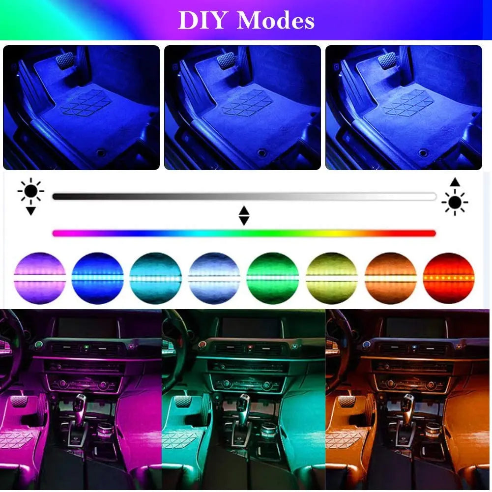 GPRGIT Waterproof RGB SMD Flexible LED Strip Under Car Tube Underglow Underbody Neon Light Kit with Remote Control DC12V