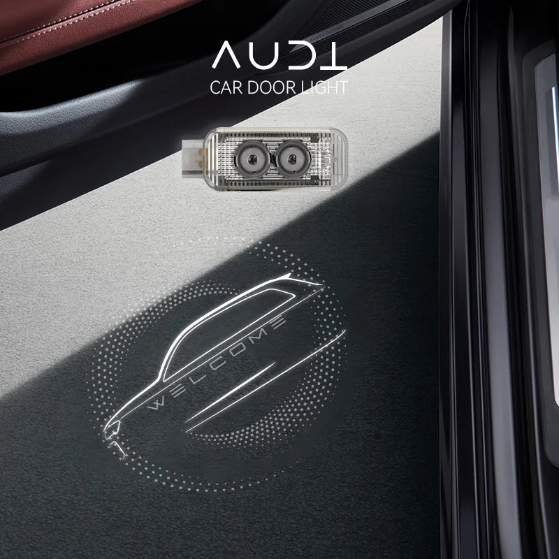GPRGIT 2pcs Car Door Light for Audi A4 A6 A6L Q3 Q5 Q5L Q7 Q8 A7 A8 A5 RS A3 Dual Lens Dynamic HD LED Lamp Laser Decor Projector