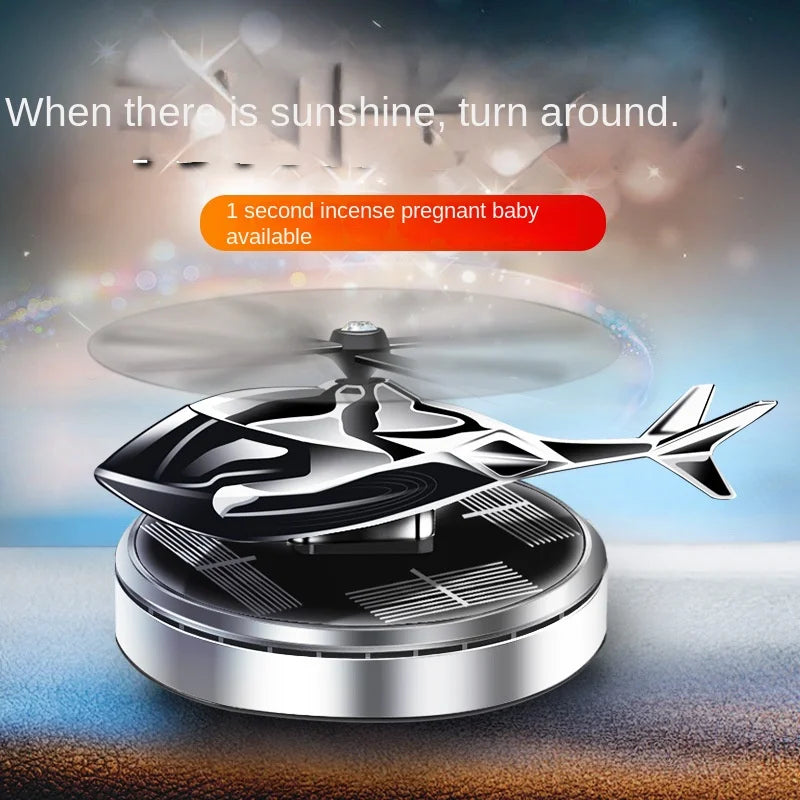 GPRGIT Solar Automatic Rotation Aircraft Dashboard Perfume Diffuser Metal
