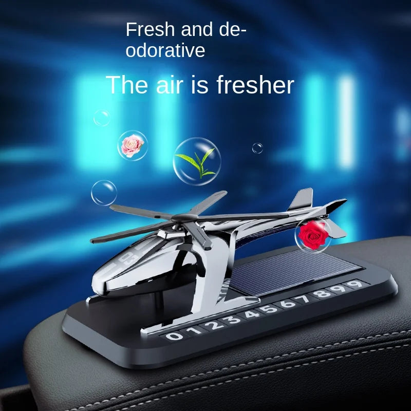 GPRGIT Solar Rotating Aircraft Car Aromatherapy Diffuser Glass