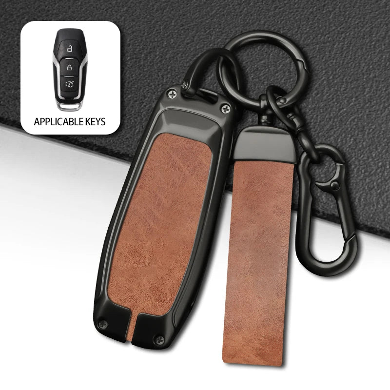 GPRGIT Car Smart Key Cover Case for Ford Territory EV Keyless Bag Shell Holder Protector Keychain Keyring