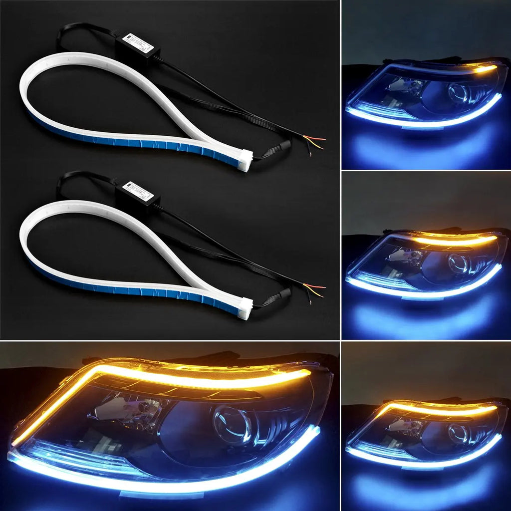 GPRGIT Two-Color Ultra-Thin Daytime Running Light Strip Light Flexible LED Turn Signal Light