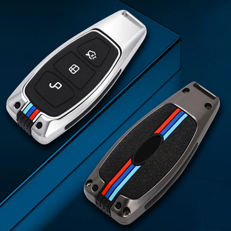 GPRGIT Zinc Alloy Car Key Case Cover for Ford Focus Mk2 Mk3 2 3 Kuga Edge Ranger Mondeo s Max c Max 2008-2016 Protector Keyless