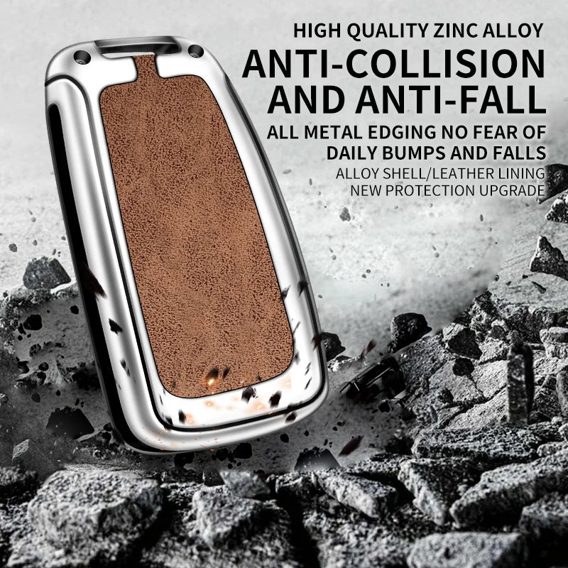 GPRGIT New Zinc Alloy Leather Car Key Case Cover for Nissan X-Trail Qashqai J11 Juke Murano Micra Tiida Maxima Altima Kicks Accessories