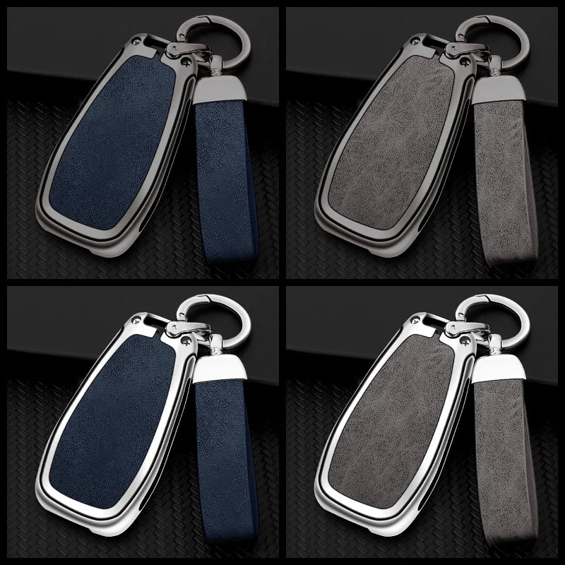 GPRGIT Folding Alloy Leather Car Key Case Cover for Chevrolet Cruze Spark Camaro Volt Bolt Trax Malibu Custom Car Logo Accessories
