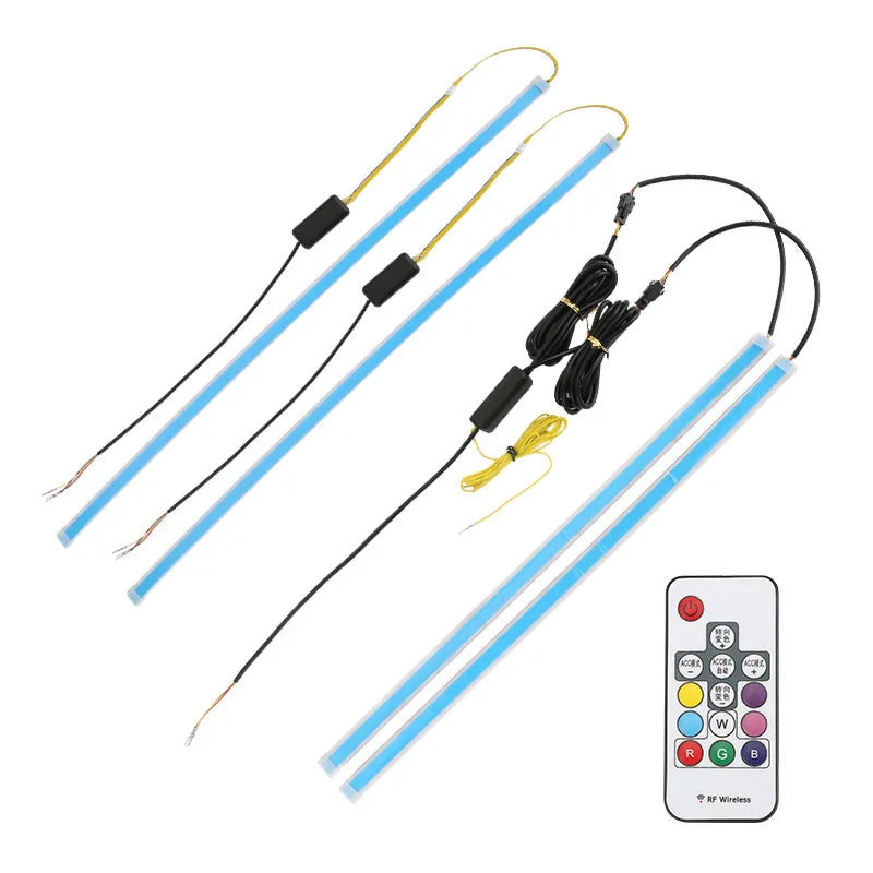 GPRGIT New Slim RGB Flowing Sequential Flexible LED DRL Strip For Headlight Assembly Strip Daytime Running Lights With Remote Control