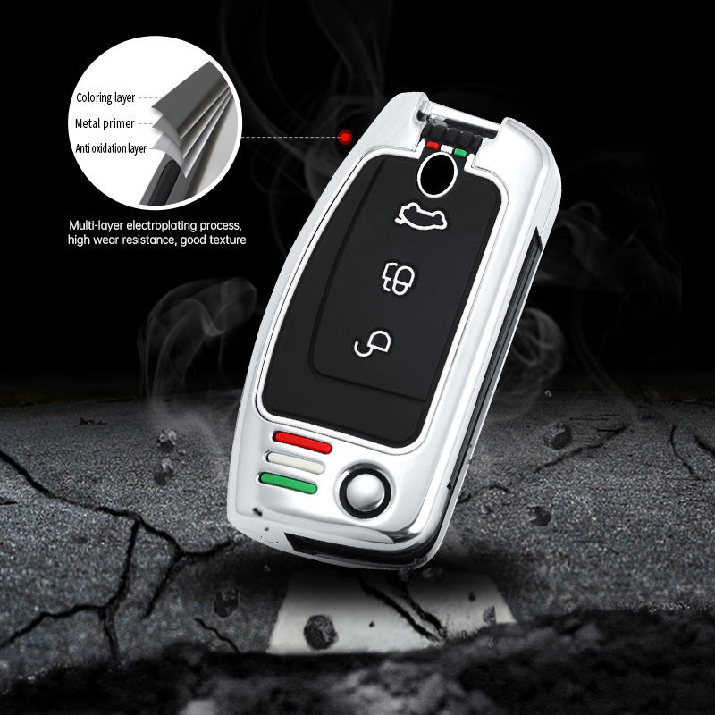 GPRGIT Zinc Alloy Car Key Cover Case for Ford Focus 2 MK2 Fiesta Mondeo Galaxy Falcon Territory Ecosport