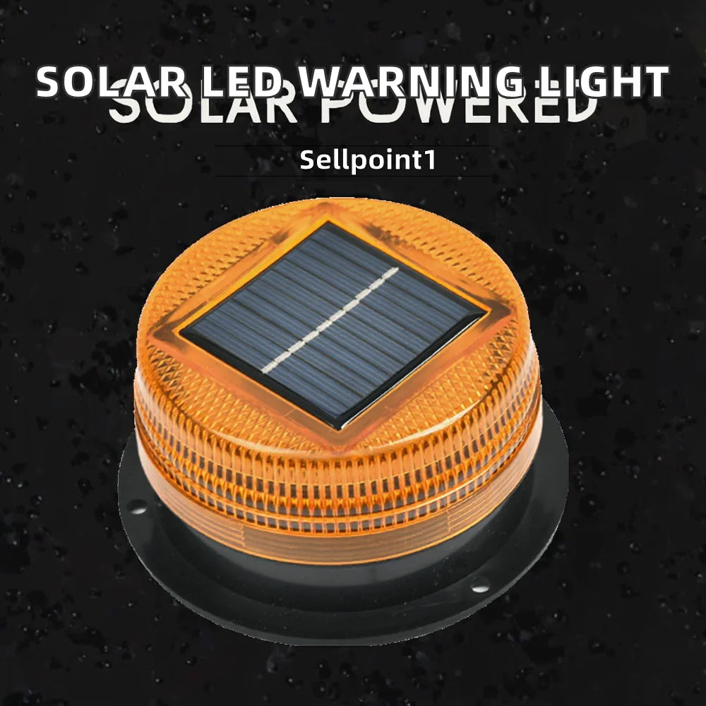 GPRGIT Solar Power LED Magnetic Warning Strobe Beacon Light Amber Red White