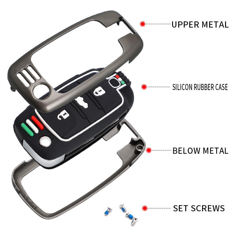 GPRGIT Zinc Alloy Car Key Case Cover Shell for Changan CS15, CS35, CS75, EADO, Raeton (Keyless Fob)