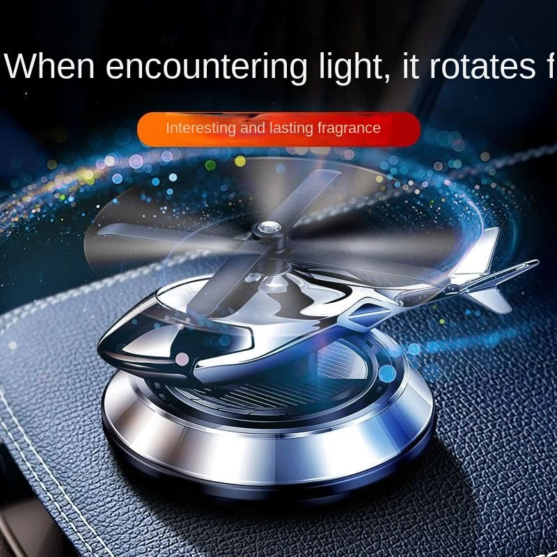 GPRGIT Solar Rotating Aircraft Car Perfume Air Freshener Solid Balm Metal