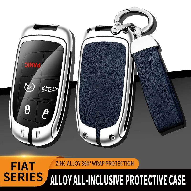 GPRGIT Zinc Alloy Car Key Case for Dodge RT Challenger Charger Journey RAM Remote Control Protector for DODGE R/T Logo Car Key Cover