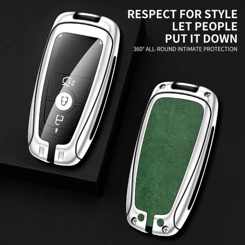 GPRGIT New Metal Car Logo Key Case for Ford Fusion Mustang Explorer F150 F250 F350 EcoSport Edge S-MAX Ranger Lincoln Mondeo MKC MKZ