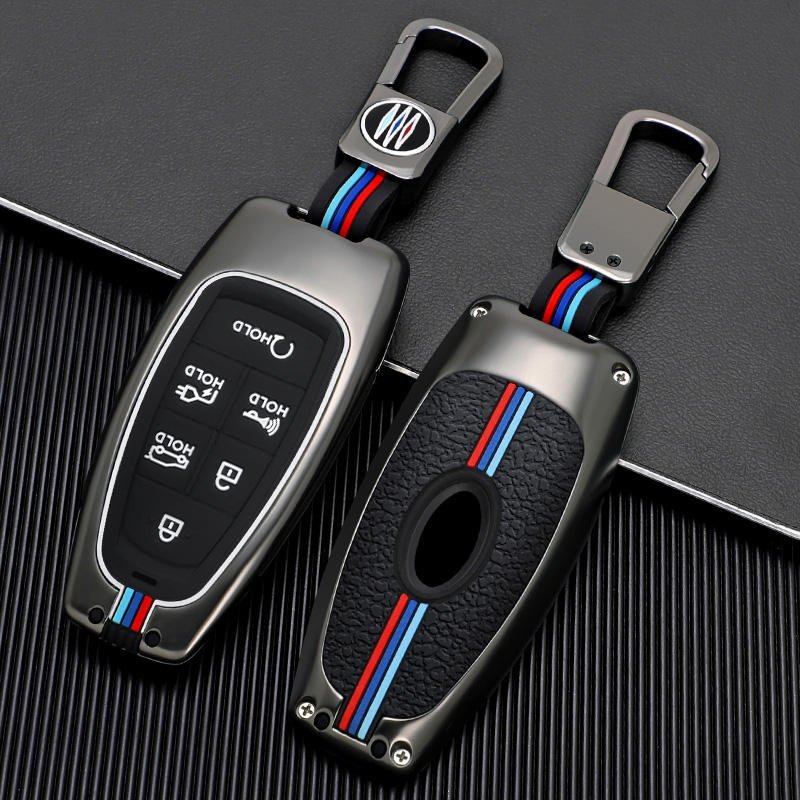 GPRGIT Metal 6-Button Car Key Case for Hyundai Creta, i10, i20, Tucson, Solaris, Sonata Hybrid, NEXO, Santa Fe, Kona, Atos Prime (2022)