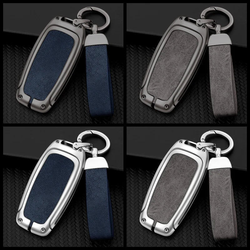 GPRGIT Custom Car Logo Metal Leather Car Key Case for Audi A1 A3 8V A4 B8 B9 A5 A6 C7 A7 A8 Q3 Q5 Q7 S4 S6 S7 S8 R8 TT Auto Accessories